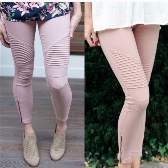 Aluna Levi Pants - Restocked x2 Dusty Rose Stretchy Biker Pants